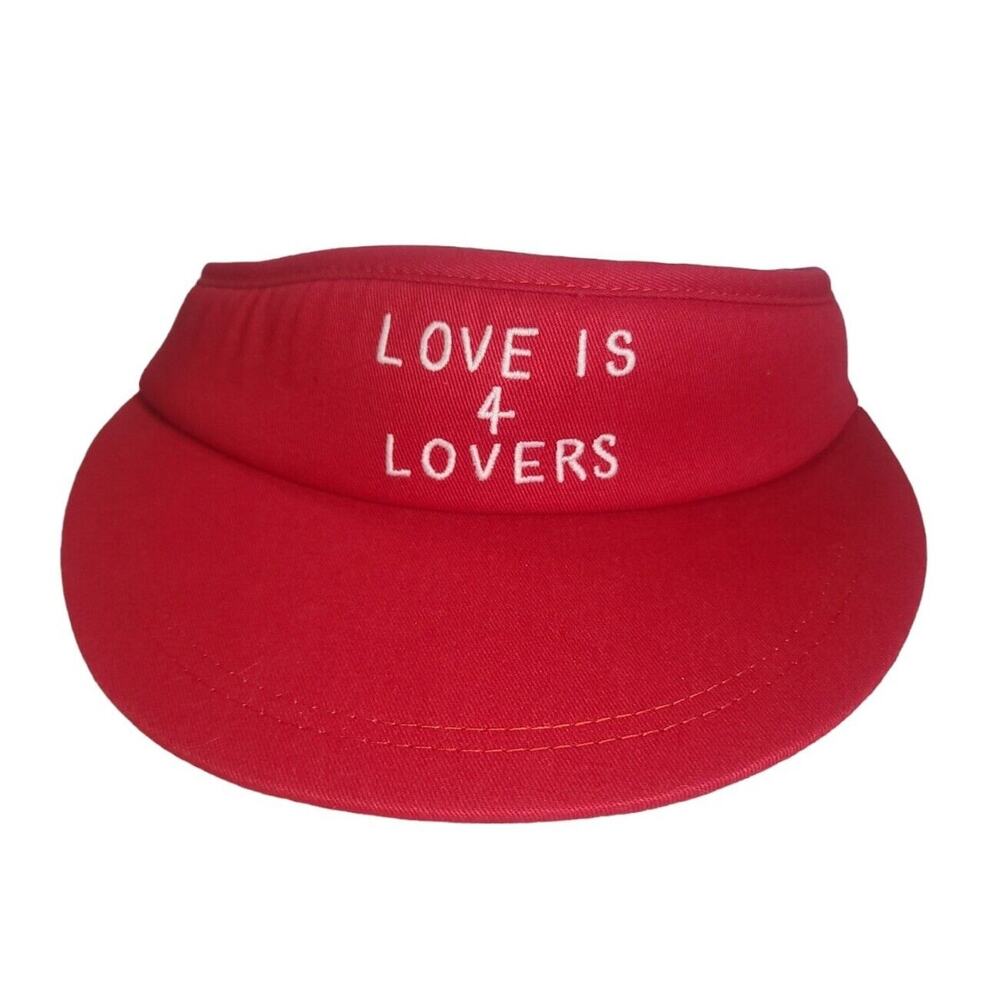 RVCA RARE Mens‎ adult adjustable Sun Visor "Love Is 4 Lovers" red One Size NWT